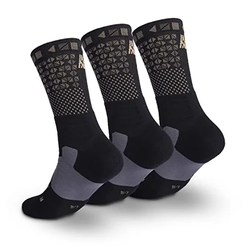 Topactive ▫️ Meias desportivas altas para trail running, caminhadas, ciclismo e crossfit, respiráveis, anti-bolhas e com almofada – 3 pares 5