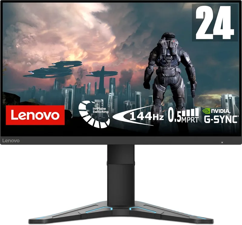 Lenovo ▫️ G24-27 : Monitor de jogos Full HD de 23,8" : 1920x1080 : 144 Hz : 350 nits : Tempo de resposta de 1 ms : HDMI : DisplayPort : AMD Radeon FreeSync : Preto