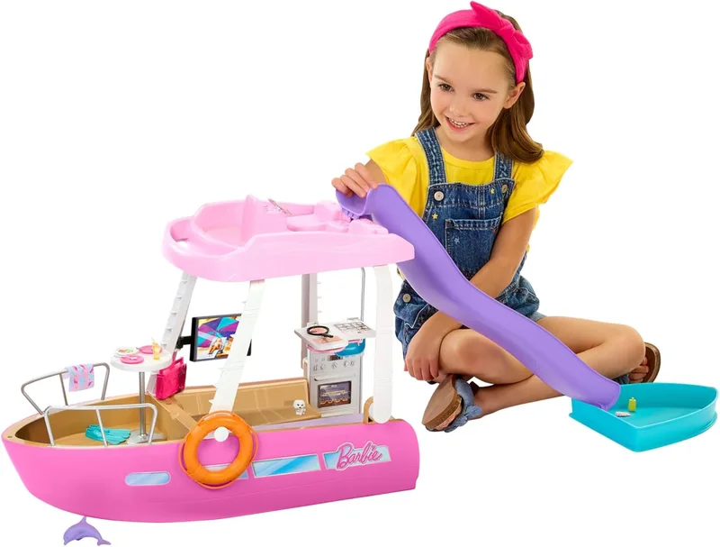 Boneca Barbie Dream Boat Barco de Brinquedo com Acessórios, Prenda +3 anos (Mattel HJV37)