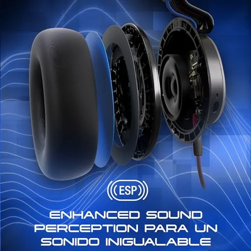 Skullcandy ▫️ Auscultadores SLYR Pro, tipo over-ear, multiplataforma com fio para jogos, com Enhanced Sound Perception, microfone com IA, compatíveis com Xbox, PlayStation e PC - Azul 2