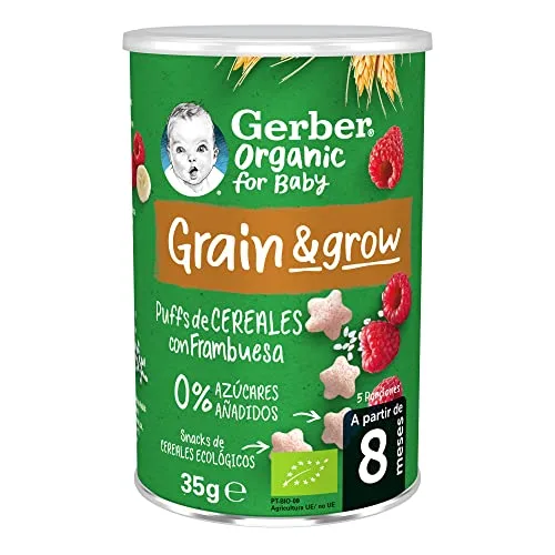 Gerber ▫️ Puffs Framboesa +8 meses 5x35 g 3
