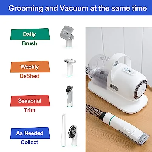 Neakasa ▫️ Máquina de cortar pêlo para cães e gatos com aspirador de pêlo de animais de estimação, 99% de sucção de pêlo, máquina silenciosa, 5 acessórios de beleza - escovas para cães e gatos 2