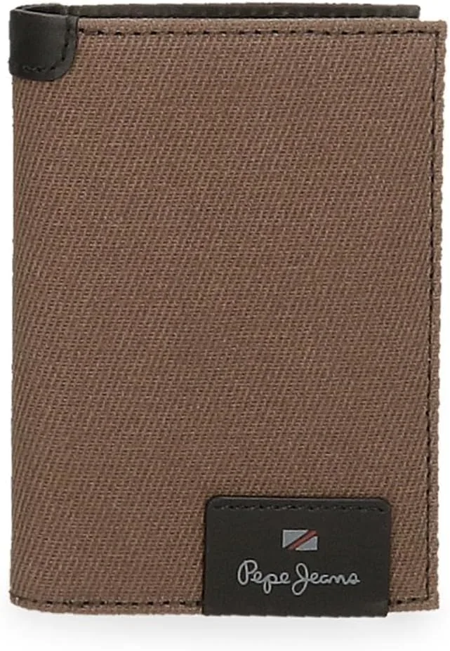 Pepe Jeans ▫️ Hilltop Carteira vertical com porta-moedas Castanho 8,5 x 11,5 x 1 cm Pele