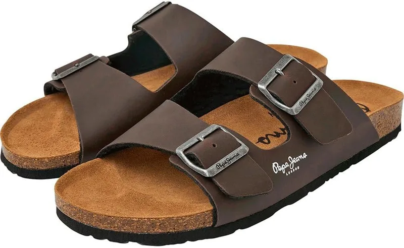 Pepe Jeans ▫️ Sandálias anatómicas Double Kansas castanhas