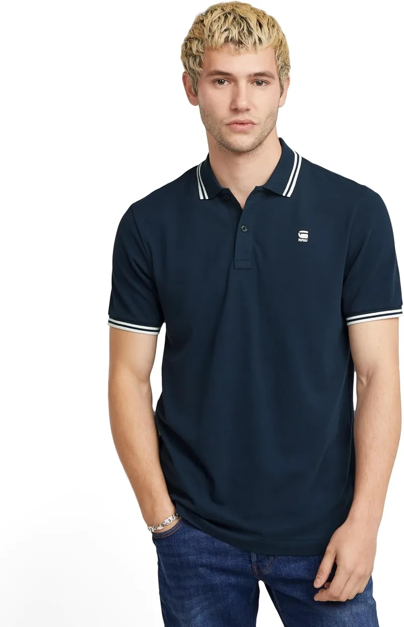 G-STAR ▫️ Dunda Slim Stripe Polo - Polos para homem