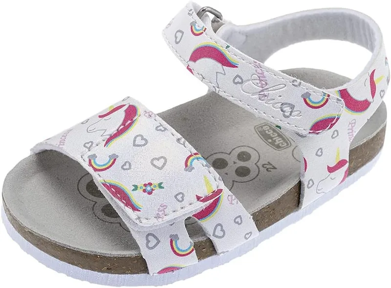Chicco ▫️ Sandálias de menina com fecho duplo de gancho e laço, Sapatos para meninas, Concebido em Itália
