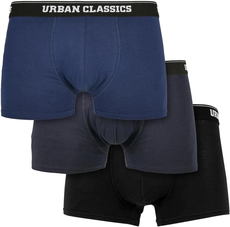 Urban Classics ▫️ Boxers para homem, conjunto de 3 boxers para homem em algodão macio, com elástico na cintura, disponíveis em vários conjuntos de cores e padrões, tamanhos S - 5XL