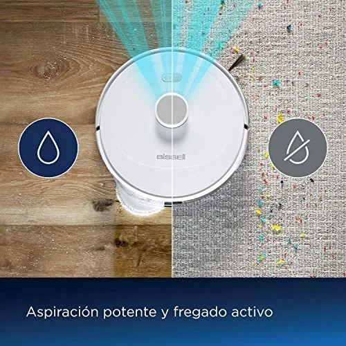 Bissell ▫️ SpinWave R5 | Robô aspirador com esfregona | Navegação LIDAR | Detecção de tapetes e alcatifas | Aspiração potente até 2000 Pa | Aspirador sem fio | 61 dB | Branco | 3475 N 2