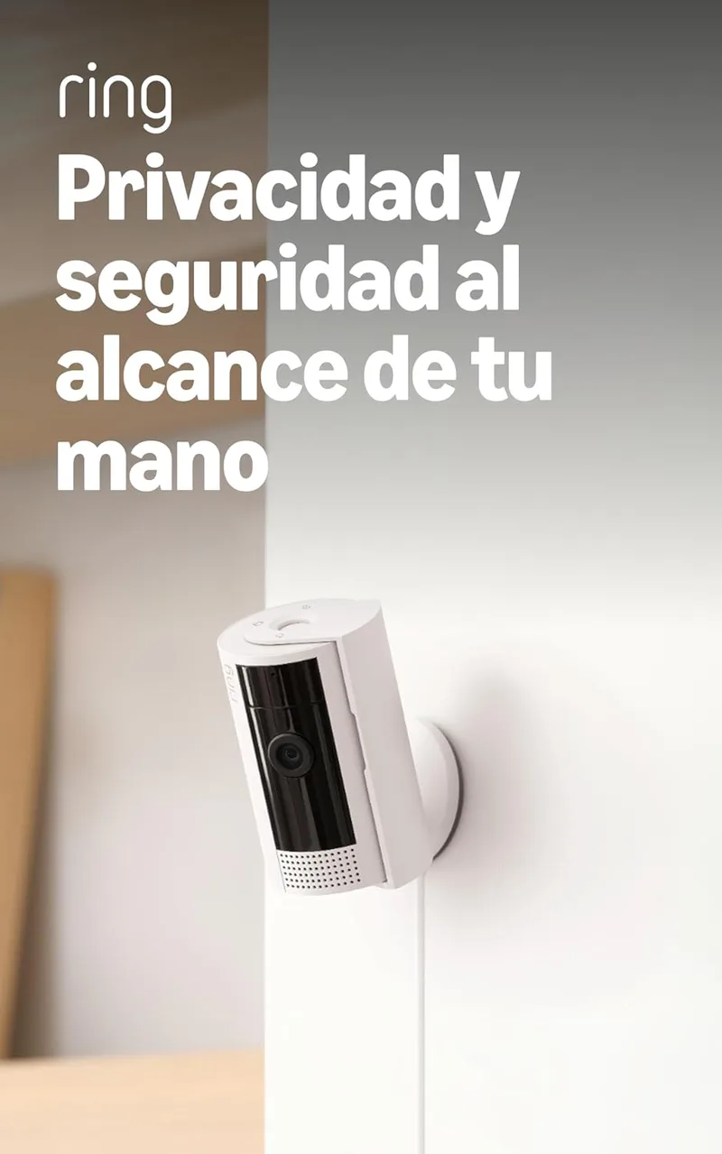 Ring ▫️ Câmara para interiores (Indoor Camera, 2.ª geração) | Câmara de vigilância Wi-Fi com tomada para animais de estimação | Vídeo HD 1080p, comunicação bidirecional, cobertura de privacidade | 30 dias grátis Home