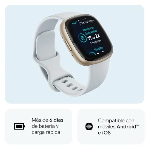 Fitbit ▫️ Google Sense 2, o smartwatch avançado que o ajuda a cuidar da sua saúde, com GPS integrado, funcionalidades de saúde avançadas, até 6 dias de autonomia e compatível com o iOS 15 e o Android OS 9.0 3