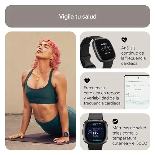 Fitbit ▫️ Smartwatch Google Versa 4, com Google Health Premium 6