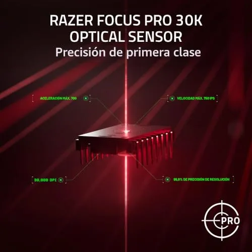 Razer ▫️ DeathAdder V3 Pro - Rato sem fios leve e ergonómico para desportos eletrónicos (63 gramas, sensor ótico Focus Pro 30K, interruptores Gen-3, Hyperspeed Wireless) Preto 7