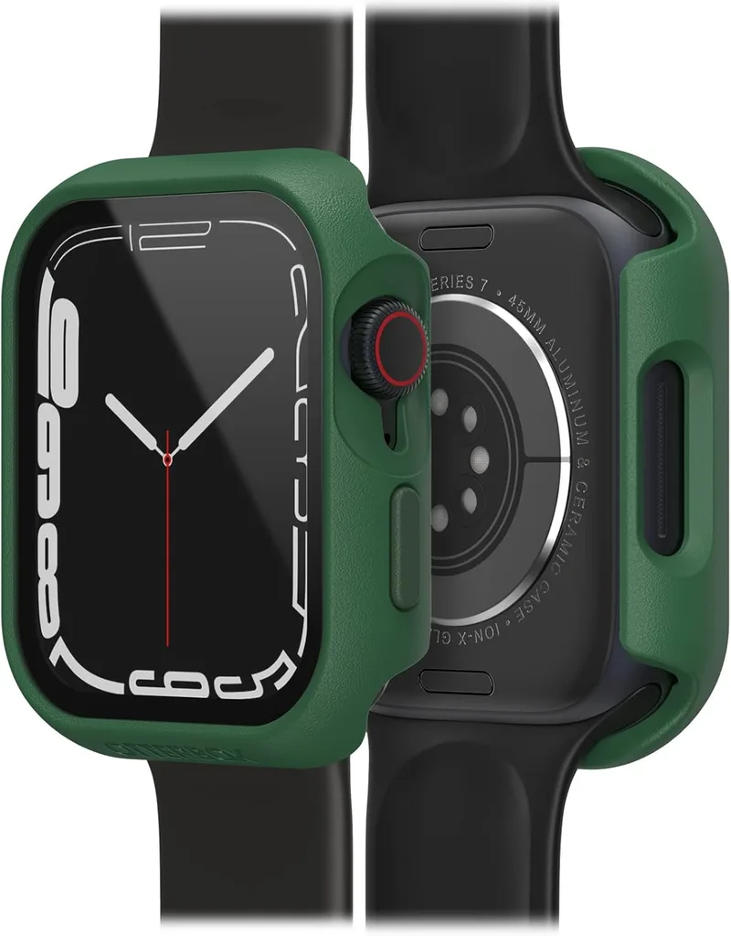 Otterbox ▫️ Capa para relógio com protetor de ecrã de vidro temperado integrado Eclipse para Apple Watch Series 9/8/7 - 45 mm, resistente a impactos e quedas, verde escuro