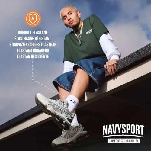 NAVYSPORT ▫️ 6 pares de meias desportivas curtas para homem, em algodão (multicoloridas) 3