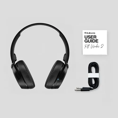 Skullcandy ▫️ Auscultadores sem fios Riff 2 On-Ear, 34 horas de autonomia, microfone, compatíveis com iPhone, Android e dispositivos Bluetooth - Preto 7