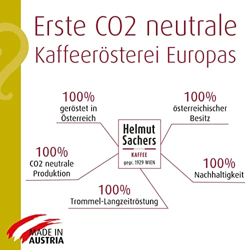 Helmut Sachers Kaffee ▫️ Baristo 48° TOP - Torra brilhante e especialmente suave - Torra sustentável na Áustria - Grãos de café inteiros, 8 x 1000 g 3