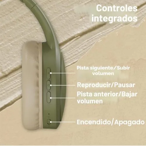 T'nB ▫️ Tonality, Auscultadores sem fios dobráveis com redução passiva de ruído, com ligação Bluetooth, som estéreo com microfone incorporado, autonomia de até 30 horas – Verde 7