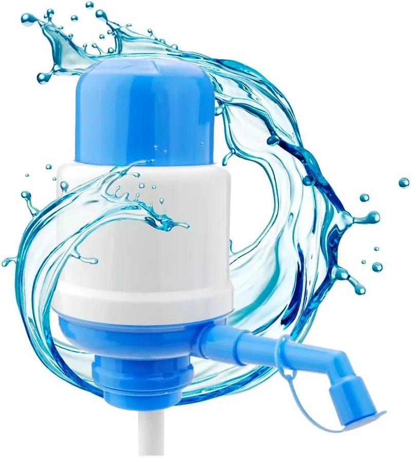 NK ▫️ Dispensador de Água Universal - Dosificador Manual para Garrafas, Garrafões e Barris - Compatível com garrafas de 2, 4, 6, 8, 10 e 12 L, com adaptador de 3,8 e 4,8 cm - Branco e Azul