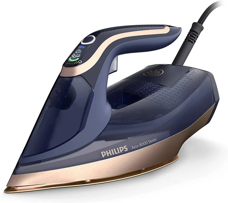 PHILIPS ▫️ Azur 8000 Ferro a vapor, 3000 W, depósito de 350 ml, azul escuro