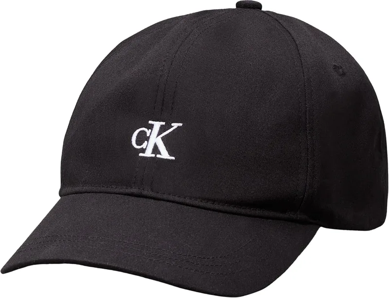 Calvin Klein ▫️ Boné infantil unissexo Monogram Baseball, em algodão, preto (CK Black), S-M