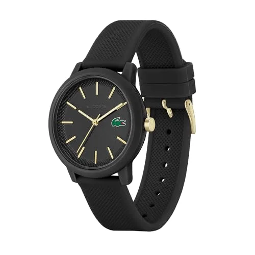 Lacoste ▫️ .12.12 Coleção 2011444 - Relógio analógico para homem, com bracelete preta em silicone e borracha 2