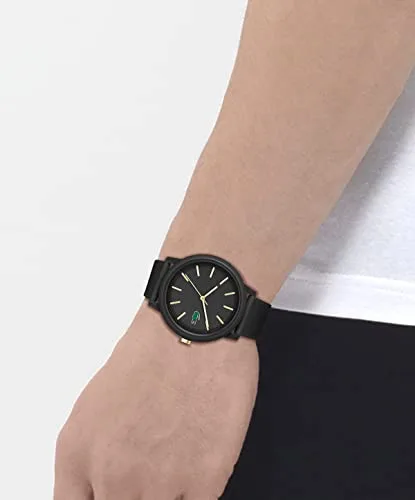 Lacoste ▫️ .12.12 Coleção 2011444 - Relógio analógico para homem, com bracelete preta em silicone e borracha 4