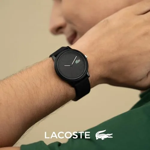 Lacoste ▫️ Relógio analógico de quartzo da coleção 12.12., com bracelete de silicone com textura Petit Piqué – Disponível para homem e mulher 4