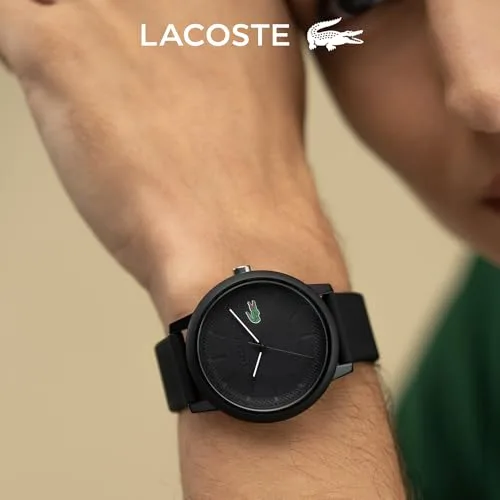 Lacoste ▫️ Relógio analógico de quartzo da coleção 12.12., com bracelete de silicone com textura Petit Piqué – Disponível para homem e mulher 5