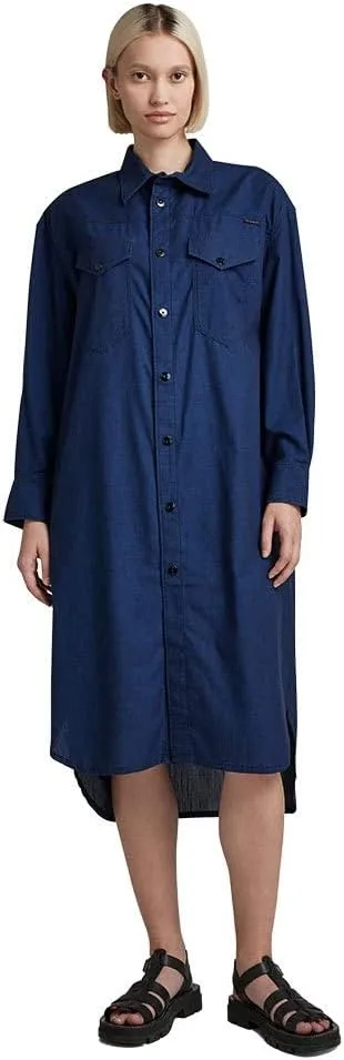 G-STAR ▫️ Vestido Long Western Shirt Evergreen para mulher