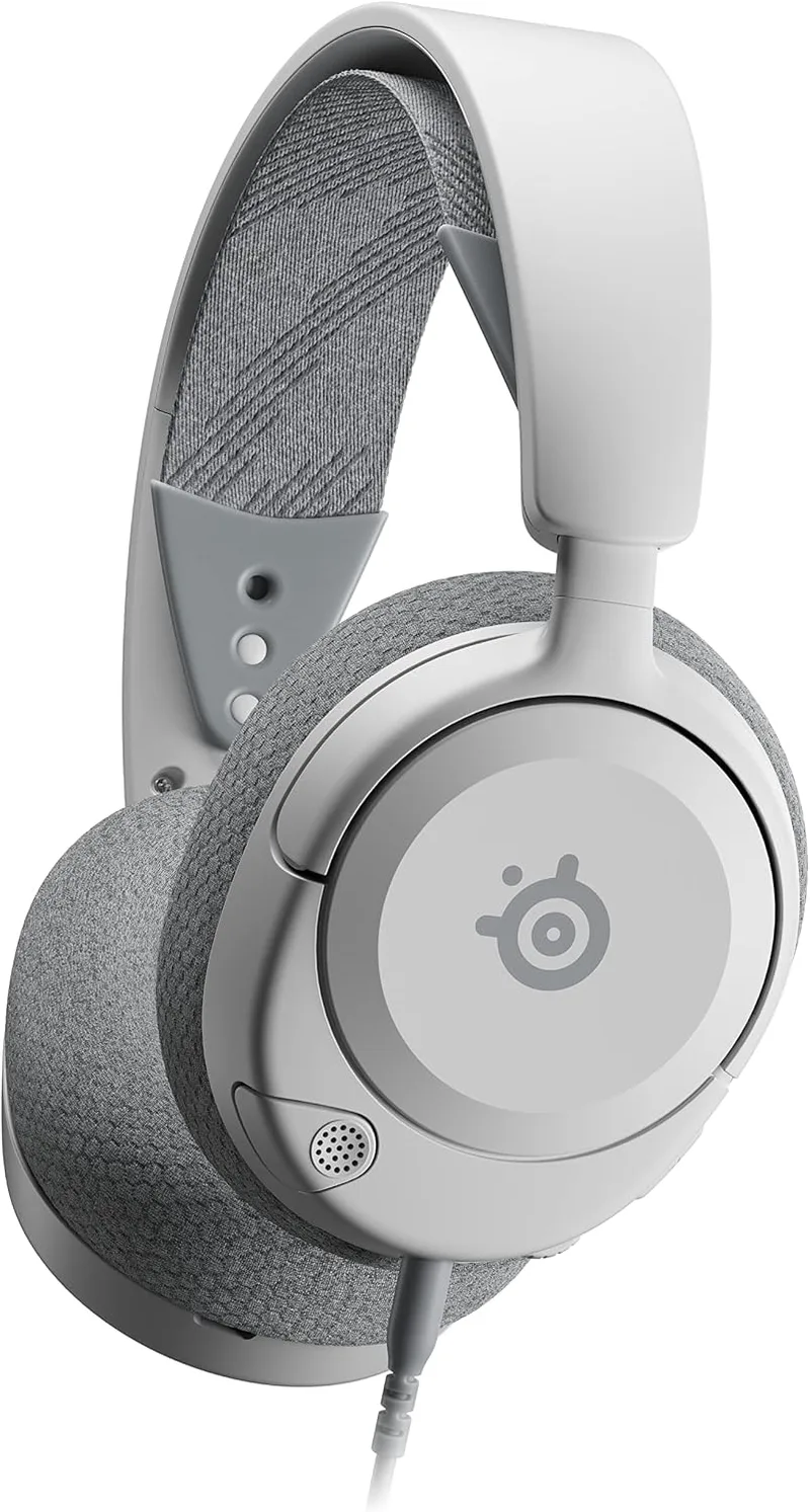 SteelSeries ▫️ Arctis Nova 1P - Auscultadores com fio para PS5 e compatíveis com vários sistemas - Controladores Hi-Fi - Áudio espacial de 360° - Almofadas de espuma com memória - PS5, PS4, PC, Xbox - Branco