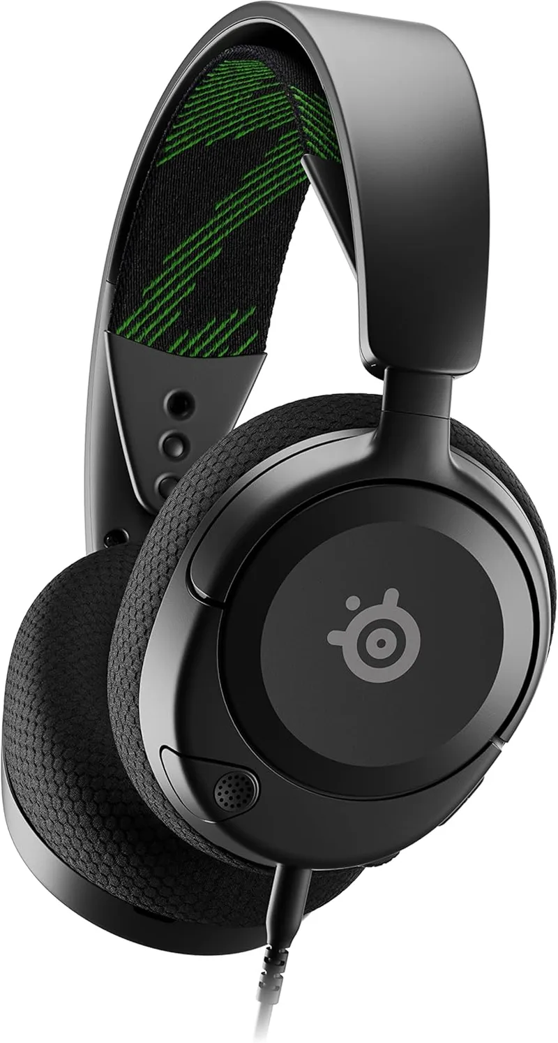 SteelSeries ▫️ Arctis Nova 1X - Auscultadores com fio para Xbox e compatíveis com várias plataformas - Controladores Hi-Fi - Áudio espacial de 360° - Almofadas de espuma com memória - Ultraleves - Xbox, PS5, PS4, PC