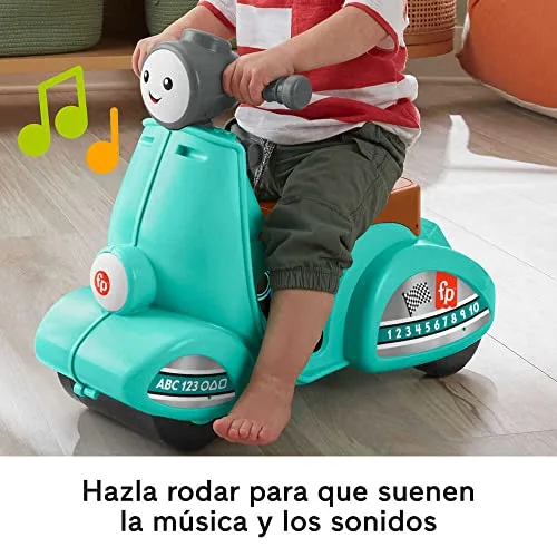 Fisher-Price ▫️ «Rie e Aprende» Moto Scooter – Brinquedo de andar com sons, para bebés a partir de 1 ano, versão em espanhol + italiano + francês + inglês + alemão + holandês (HMV76) 5