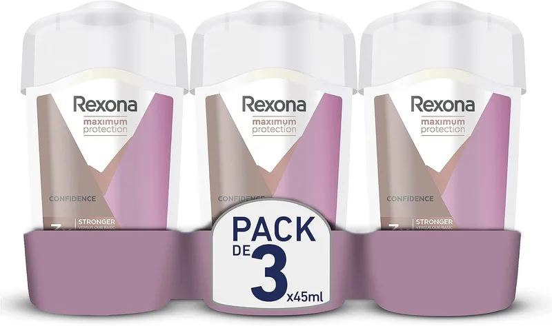 Rexona ▫️ Maximum Protection Women's Antiperspirant Deodorant Cream Soft Solid Confidence 45 ml, 3 unidades