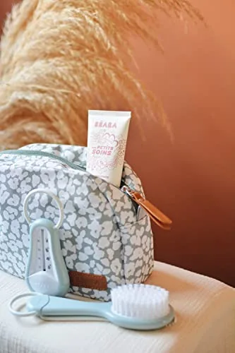 Béaba ▫️ Bolsa de higiene para bebés, Bolsa de cuidados para bebés, Bolsa Genève, Tecido impermeável, 2 bolsos interiores, Cherry Blossom 3