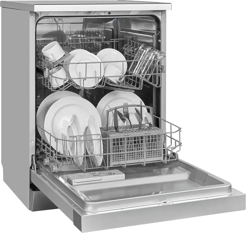 Exquisit ▫️ Máquina de lavar loiça ® 60Cm, Classe D, Cor Prata, 12 Serviços, 6 Programas, Início retardado 24H, Indicador de falta de sal e abrilhantador, Consumo 82 kWh/100 ciclos, Medidas 84,5x59,8x60 Cm.