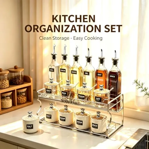 Showvigor ▫️ Garrafa de óleo, kit de garrafa dispensadora de óleo e vinagre de 500 ml, 2