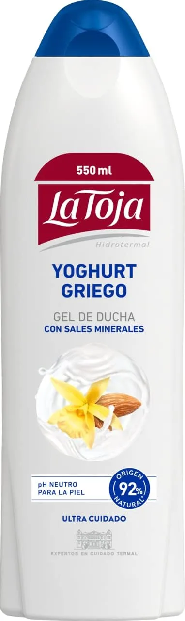 La Toja ▫️ Gel de Duche de Iogurte Grego - 550ml - para um cuidado suave da pele - Aroma suave de amêndoa - Cuidado e suavidade