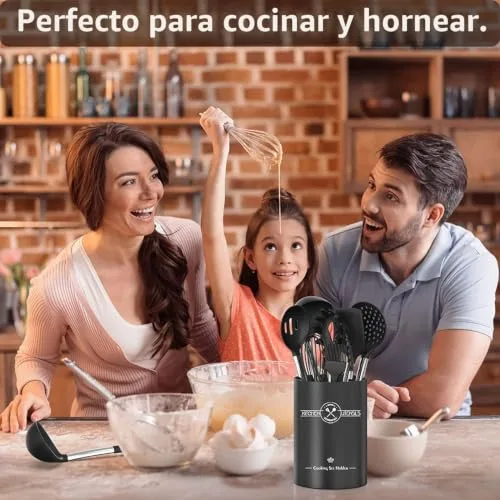 DLD ▫️ Conjunto de 16 peças de utensílios de cozinha em silicone, utensílios resistentes ao calor com cabos em aço inoxidável para cozinha e padaria, espátula antiaderente, conjunto de utensílios de cozinha 7