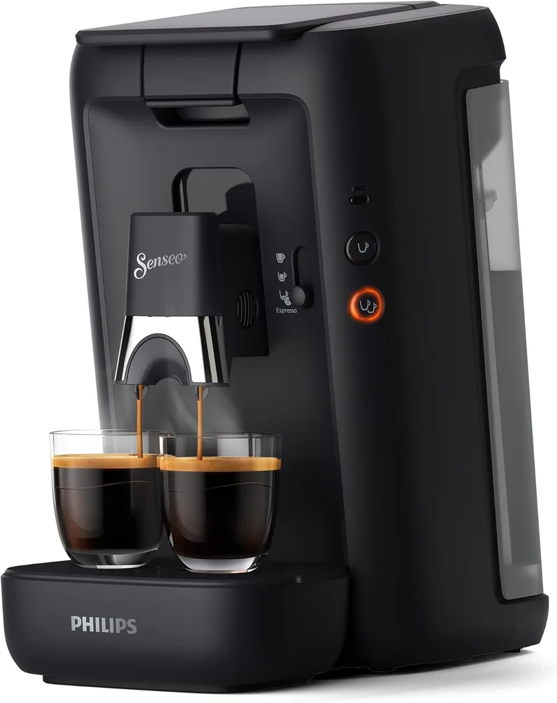 PHILIPS ▫️ Domestic Appliances Senseo Maestro Máquina de café de cápsulas com função de memorização, depósito de água de 1,2 litros, produto ecológico, cor: preto (CSA260/60) | 1 ou 2 chávenas, Coffee Boost, Intense Plus, função de memorização, indicador de descalcificação, 1,2 L (CSA260/60)