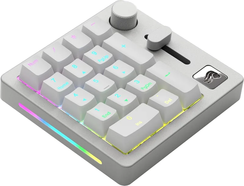 GLORIOUS ▫️ Teclado sem fios Bluetooth GMMK Macro Numpad (Branco)