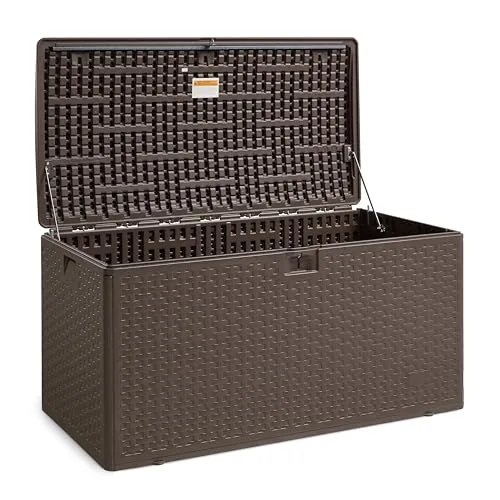 Amazon Basics ▫️ Cofre para exterior, caixa de arrumação, 375 l, castanho 4