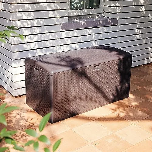 Amazon Basics ▫️ Cofre para exterior, caixa de arrumação, 375 l, castanho 7
