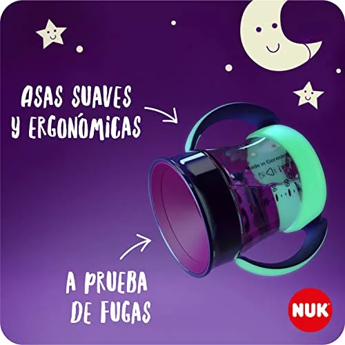 NUK ▫️ Mini Magic Cup Night – copo com bico para beber | +6 meses | 160 ml | Borda à prova de derrames de 360° para beber de qualquer lado | Brilha no escuro | Sem BPA | Coelhinho (rosa) 3