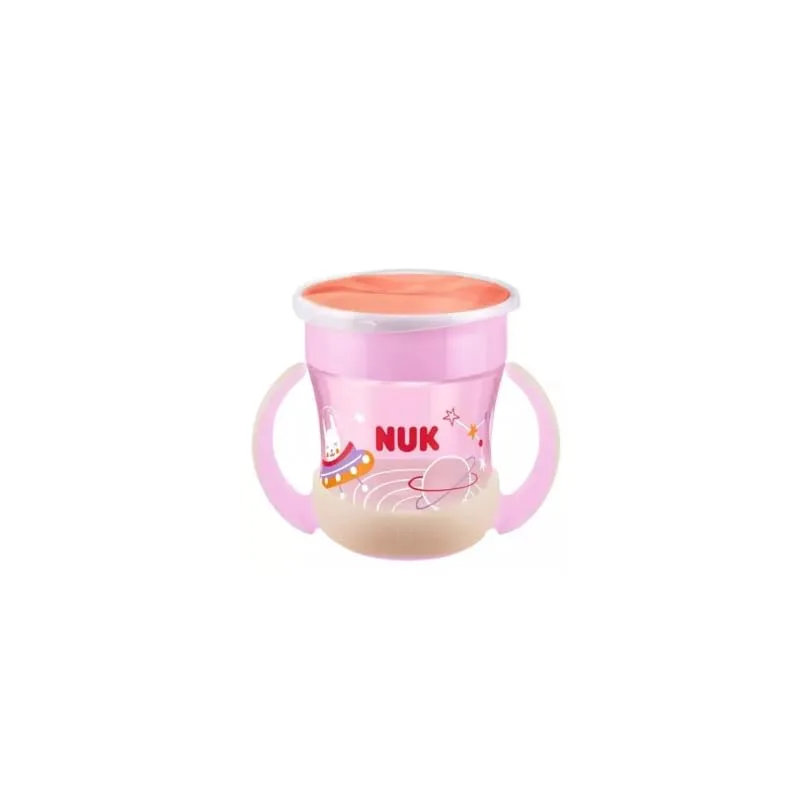 NUK ▫️ Mini Magic Cup Night – copo com bico para beber | +6 meses | 160 ml | Borda à prova de derrames de 360° para beber de qualquer lado | Brilha no escuro | Sem BPA | Coelhinho (rosa) 4