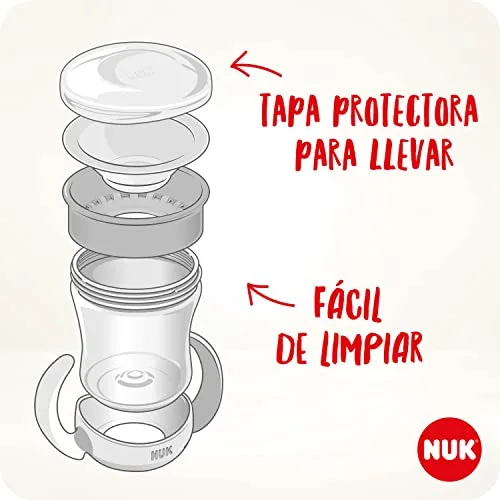 NUK ▫️ Mini Magic Cup Night – copo com bico para beber | +6 meses | 160 ml | Borda à prova de derrames de 360° para beber de qualquer lado | Brilha no escuro | Sem BPA | Leão (azul) | 2 unidades. 5