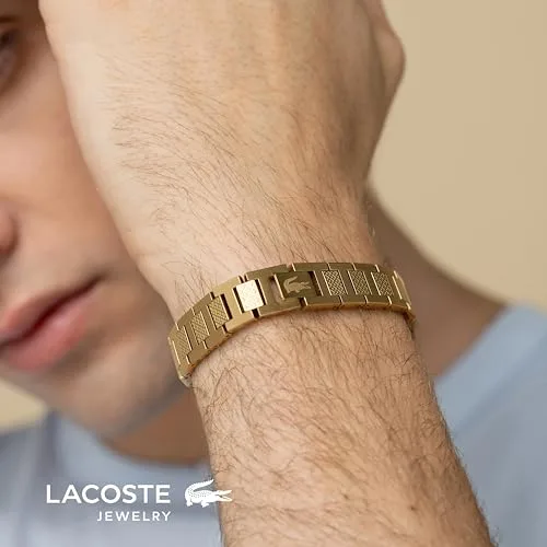 Lacoste ▫️ Pulseira de elos da coleção METROPOLE, decorada com um padrão Petit Piqué – Disponível para homem e mulher 2