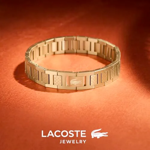 Lacoste ▫️ Pulseira de elos da coleção METROPOLE, decorada com um padrão Petit Piqué – Disponível para homem e mulher 4