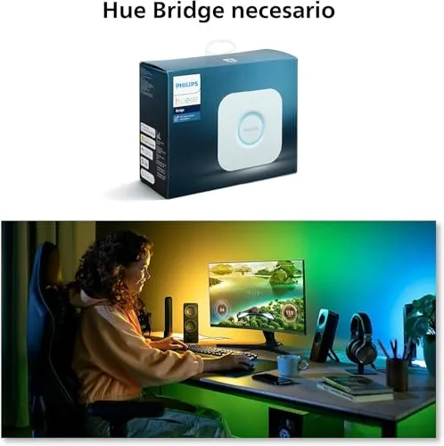 Philips Hue ▫️ Fita de luzes LED inteligente Hue Play Gradient para PC, 24-27", luz branca e colorida, sincroniza-se com o conteúdo do ecrã 5