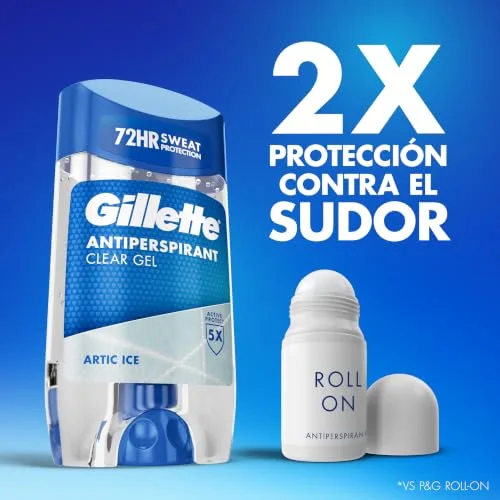 Gillette ▫️ Clear Gel Artic Ice Antitranspirante e Desodorizante para Homem 4x70 ml 6
