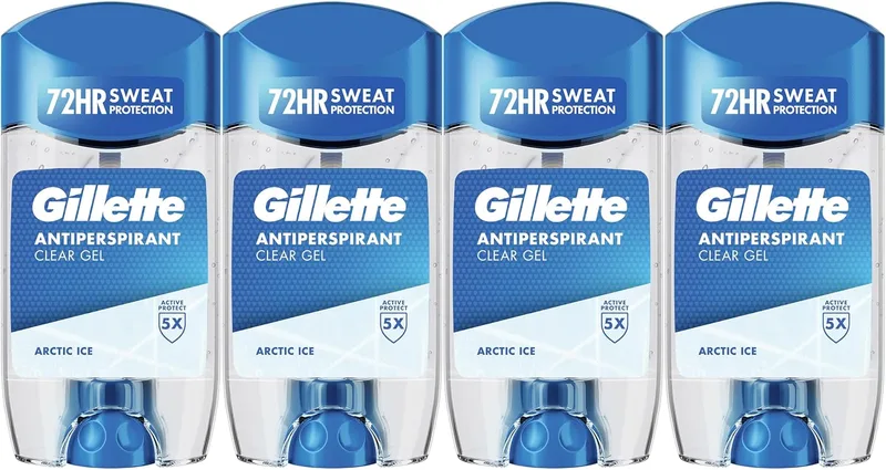 Gillette ▫️ Clear Gel Artic Ice Antitranspirante e Desodorizante para Homem 4x70 ml